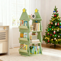 4 Tier Kids Rotating Bookshelf, 360°display Spinning Bookshelf Tower, Floor Standing Bookcase