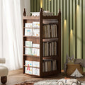 Nut-Brown Modern Solid wood rotating bookshelf