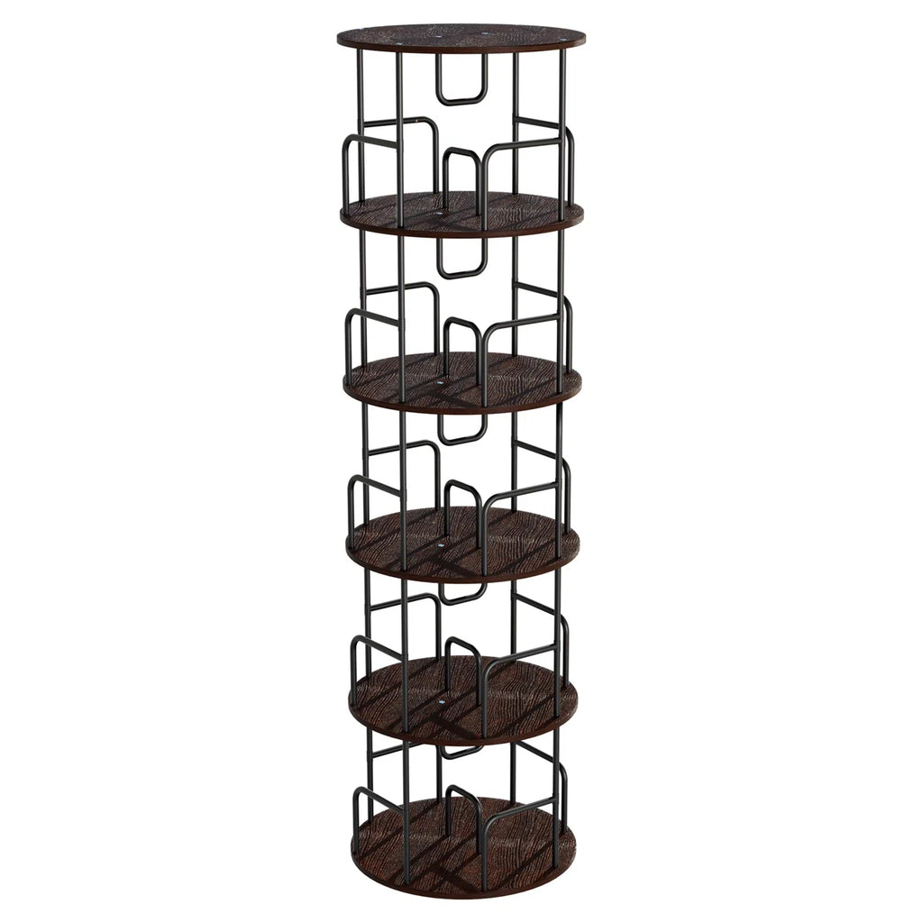 Rotating Bookshelf Tower 5 Tier, Spinning Bookcase, Revolving 360 Book Shelf Narrow Tall Bookcase, Vertical Turning Round Storage Bookshelf, Book Shelf Organizer For Bedroom, Living Room