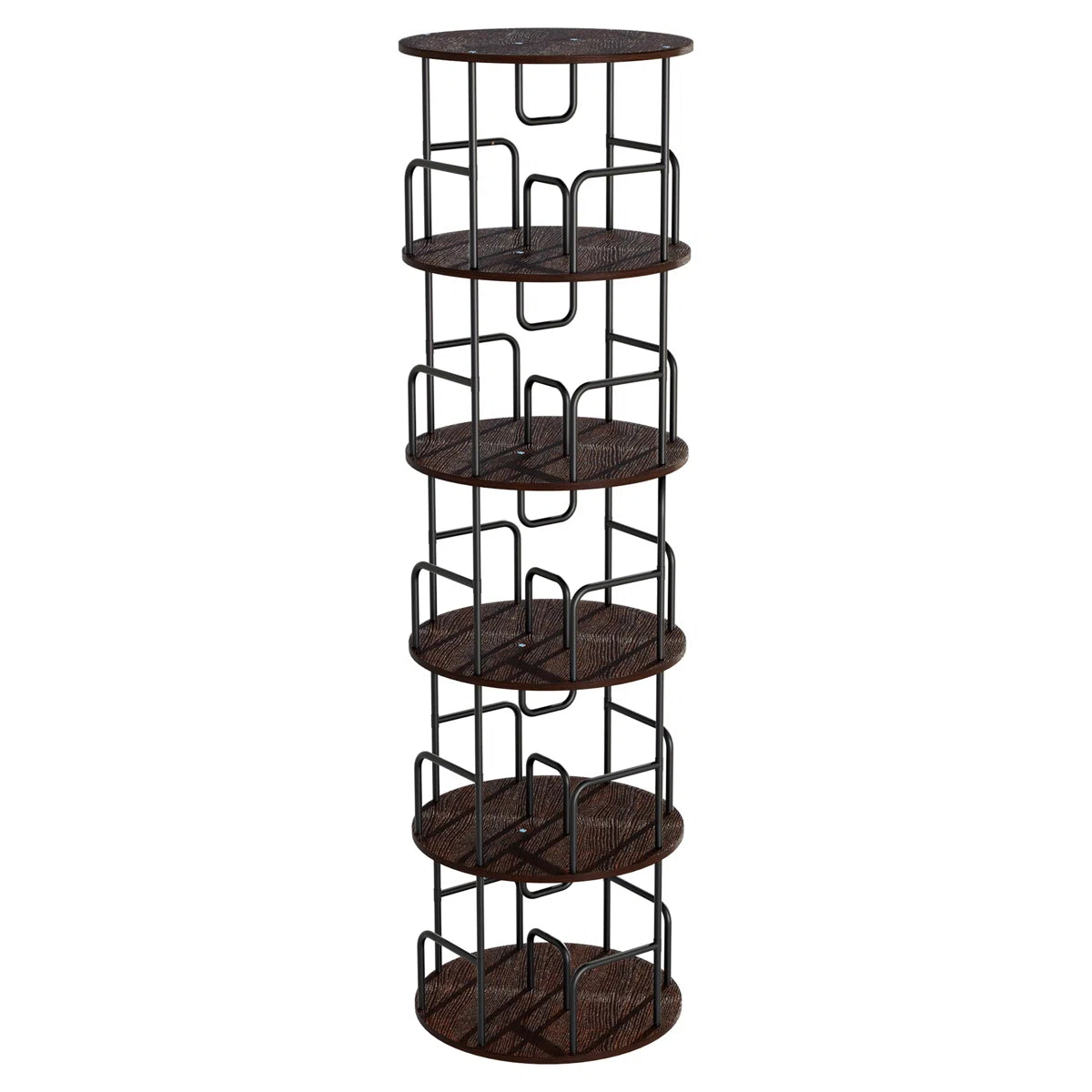 Rotating Bookshelf Tower 5 Tier, Spinning Bookcase, Revolving 360 Book Shelf Narrow Tall Bookcase, Vertical Turning Round Storage Bookshelf, Book Shelf Organizer For Bedroom, Living Room