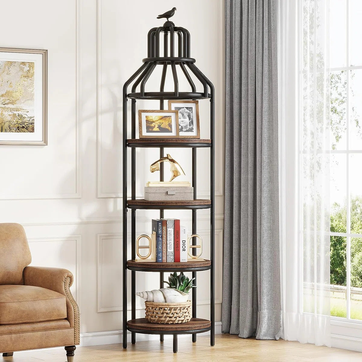 Aprie Corner Bookcase