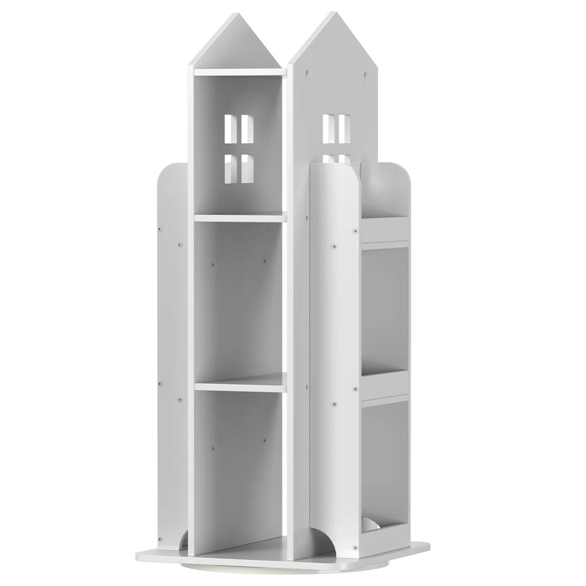 360° Rotating White House-Shaped Bookshelf