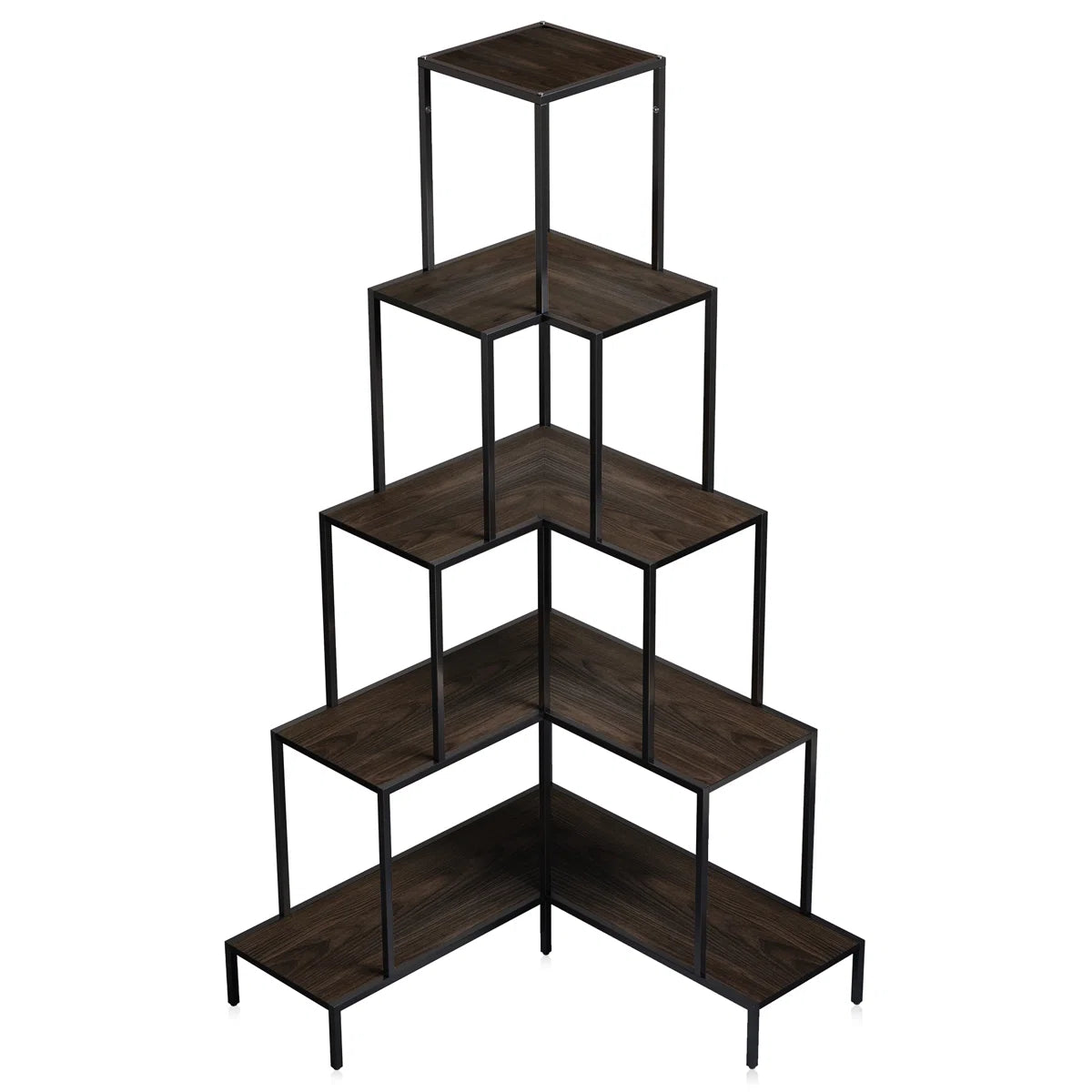 Annalotta 66'' H 5-tier Metal Corner Bookshelf Bookcase