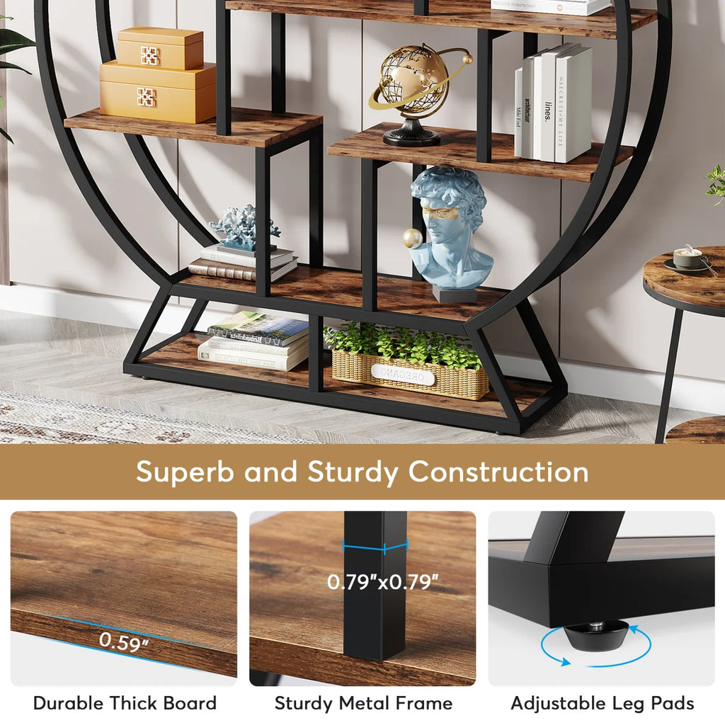 Drino 63" H x 59" W Steel Geometric Bookcase